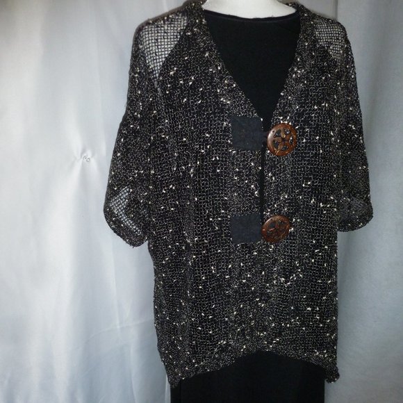 Mirror Image Tops - Unique Mirror Image knitted front button tunic top